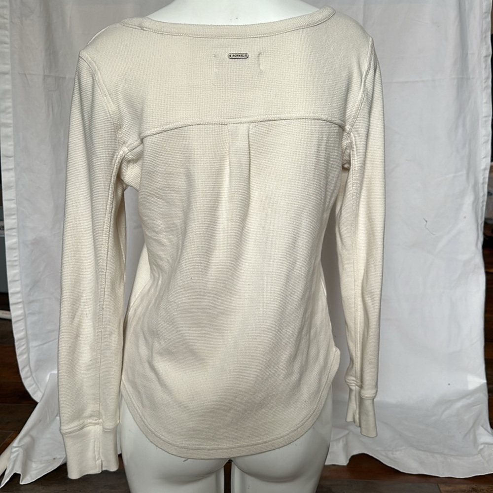 THE NORMAL BRAND THERMAL WAFFLE WEAVE V NECK LONG SLEEVE HENLEY SIZE M d12 - Picture 4 of 7